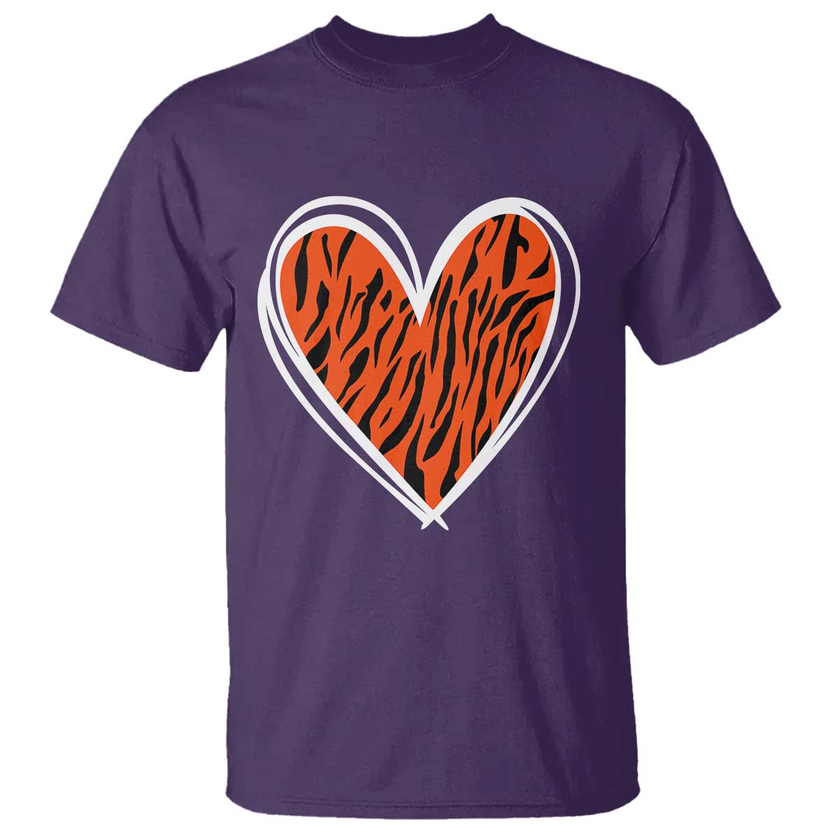 Bengal Tiger Heart T Shirt Retro BFT Sports Fan Trendy Game Day Gift TS10 Purple Print Your Wear