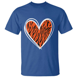 Bengal Tiger Heart T Shirt Retro BFT Sports Fan Trendy Game Day Gift TS10 Royal Blue Print Your Wear