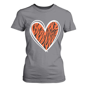 Bengal Tiger Heart T Shirt For Women Retro BFT Sports Fan Trendy Game Day Gift TS10 Charcoal Print Your Wear