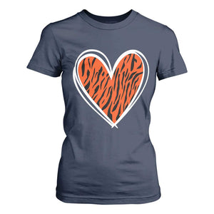 Bengal Tiger Heart T Shirt For Women Retro BFT Sports Fan Trendy Game Day Gift TS10 Navy Print Your Wear