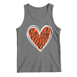 Bengal Tiger Heart Tank Top Retro BFT Sports Fan Trendy Game Day Gift TS10 Black Heather Print Your Wear