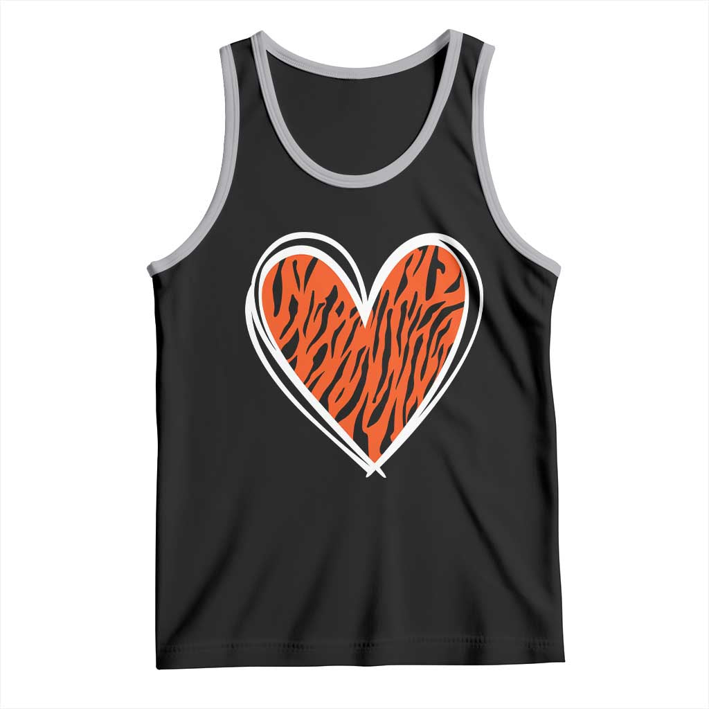 Bengal Tiger Heart Tank Top Retro BFT Sports Fan Trendy Game Day Gift TS10 Black Athletic Heather Print Your Wear