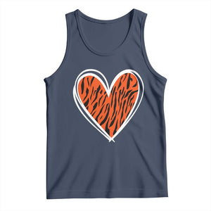Bengal Tiger Heart Tank Top Retro BFT Sports Fan Trendy Game Day Gift TS10 Navy Print Your Wear