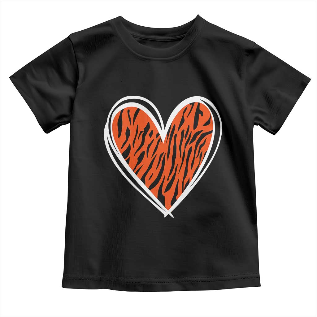 Bengal Tiger Heart Toddler T Shirt Retro BFT Sports Fan Trendy Game Day Gift TS10 Black Print Your Wear