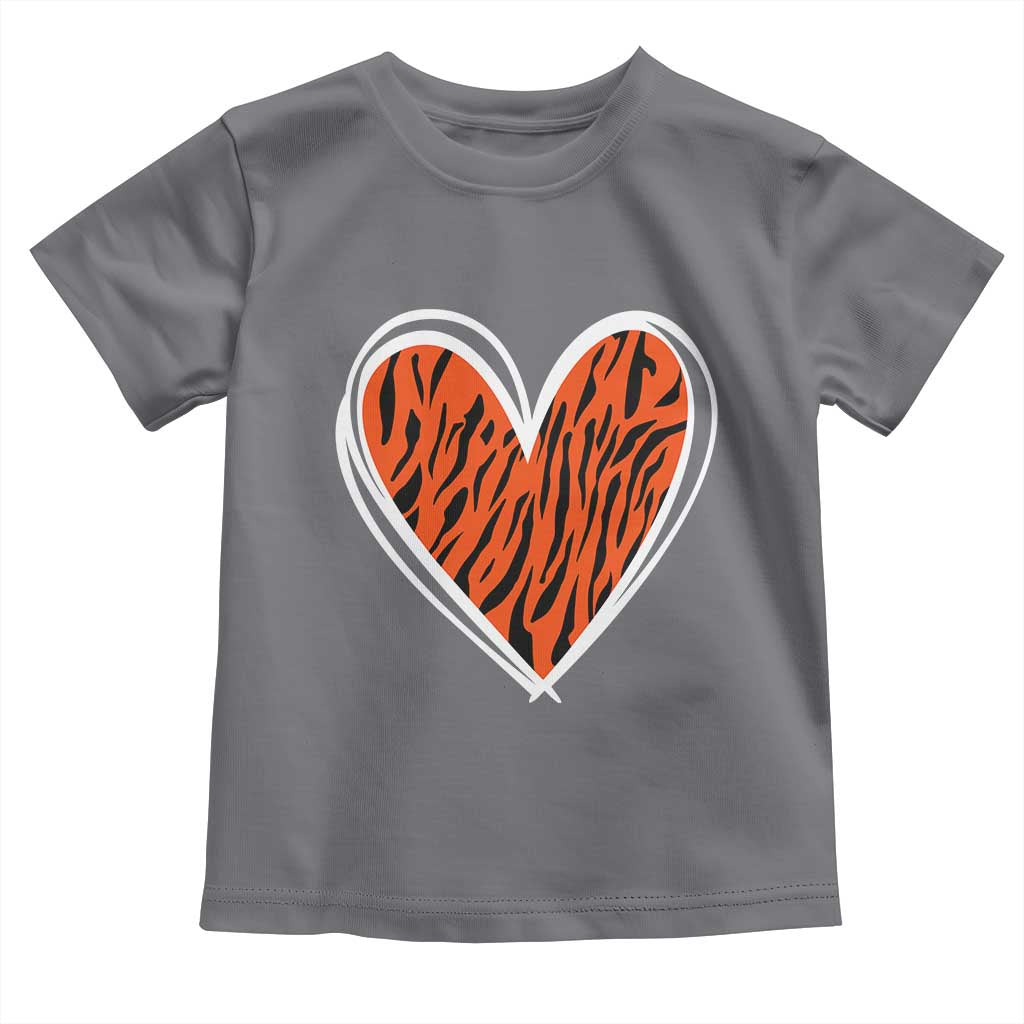 Bengal Tiger Heart Toddler T Shirt Retro BFT Sports Fan Trendy Game Day Gift TS10 Charcoal Print Your Wear