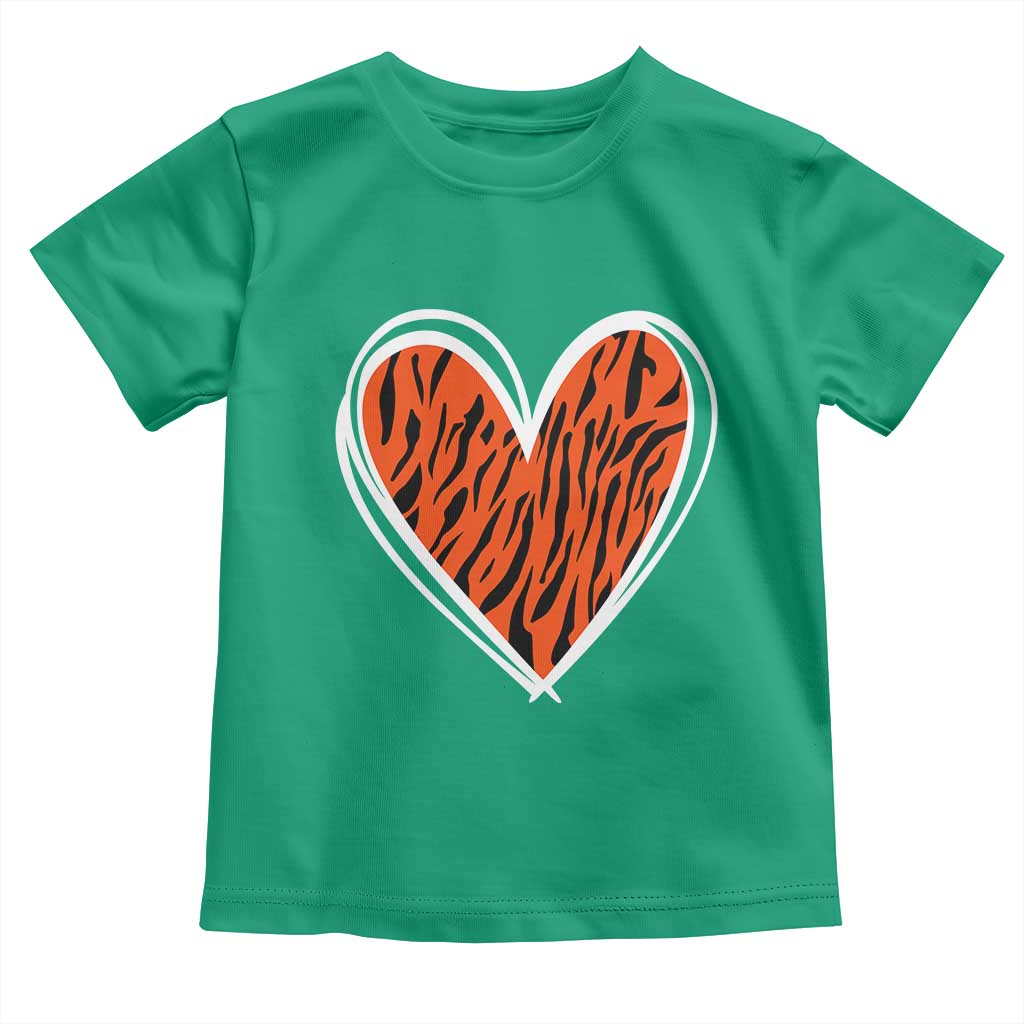 Bengal Tiger Heart Toddler T Shirt Retro BFT Sports Fan Trendy Game Day Gift TS10 Irish Green Print Your Wear