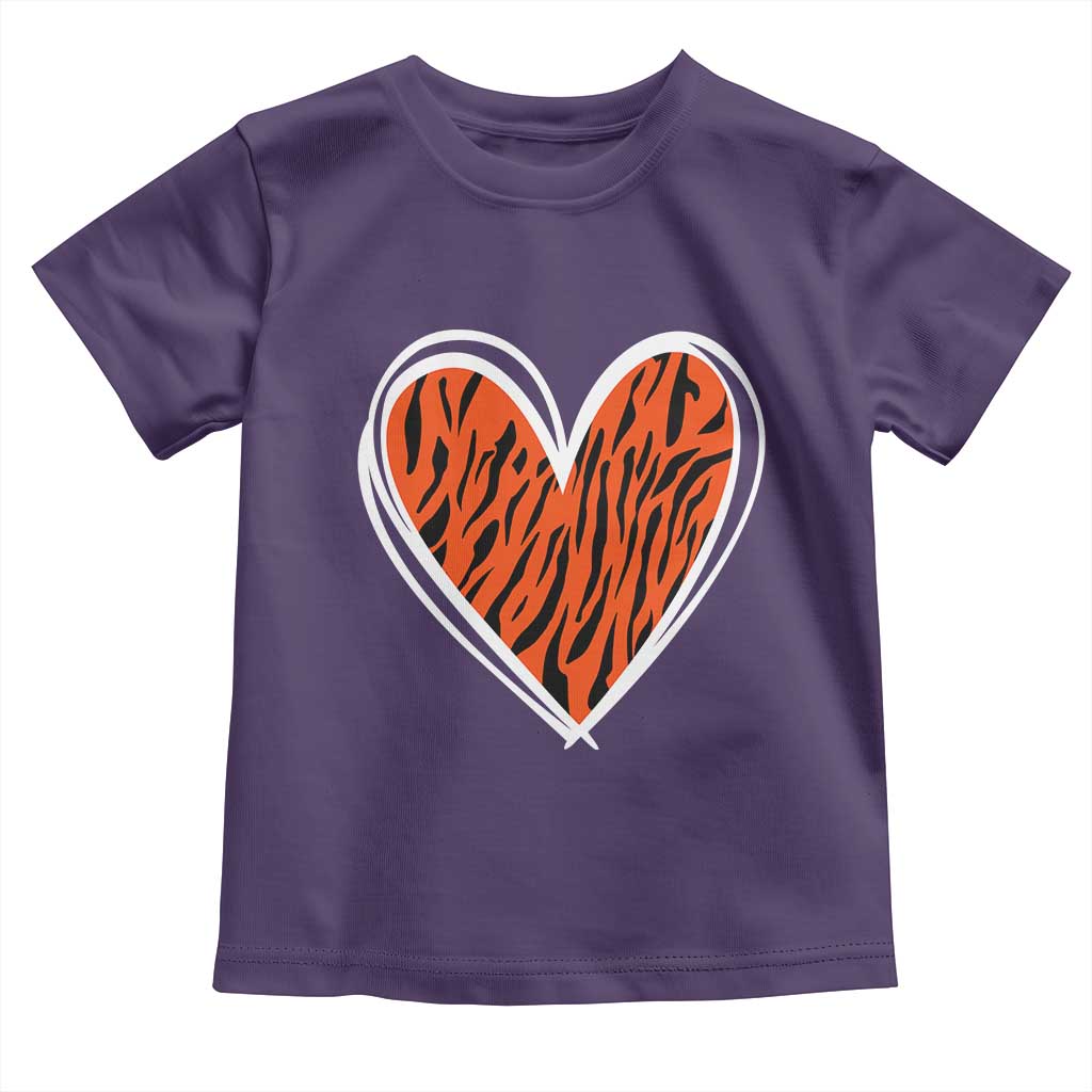 Bengal Tiger Heart Toddler T Shirt Retro BFT Sports Fan Trendy Game Day Gift TS10 Purple Print Your Wear