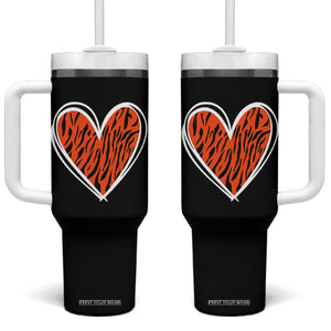 Bengal Tiger Heart Tumbler With Handle Retro BFT Sports Fan Trendy Game Day Gift TS10 One Size: 40 oz Black Print Your Wear