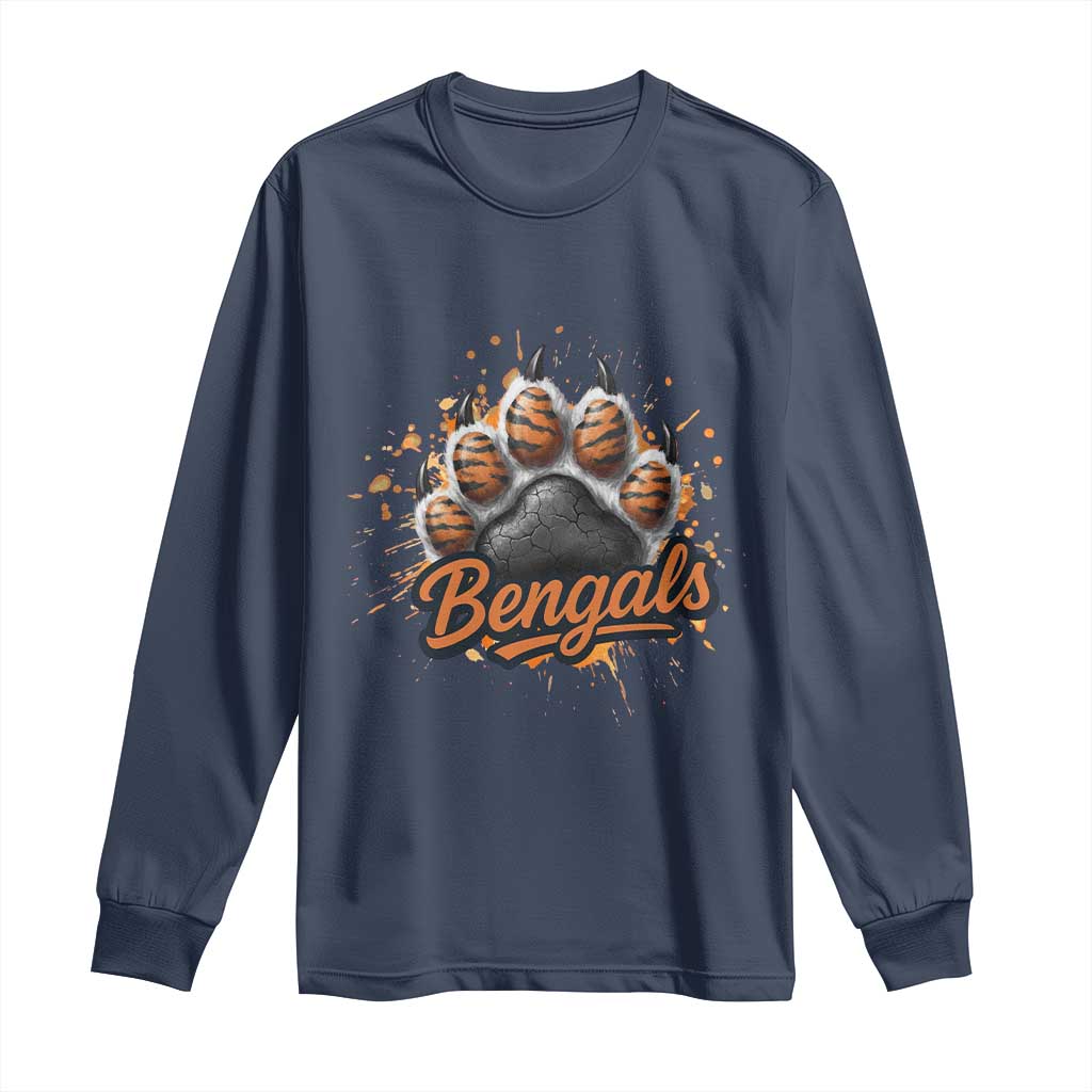 Vintage BFT Football Long Sleeve Shirt Retro Sports Fan Trendy Game Day Spirit TS10 Navy Print Your Wear
