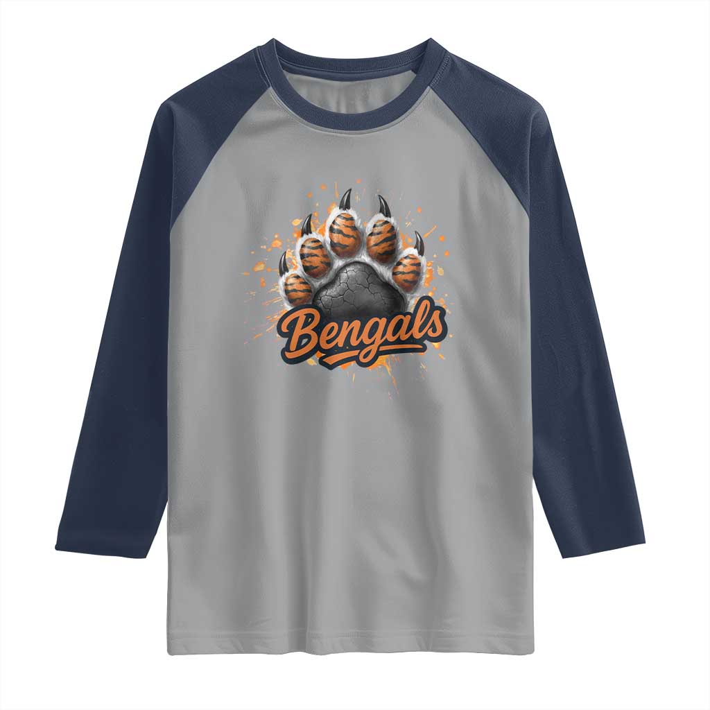 Vintage BFT Football Raglan Shirt Retro Sports Fan Trendy Game Day Spirit TS10 Sport Gray Navy Print Your Wear