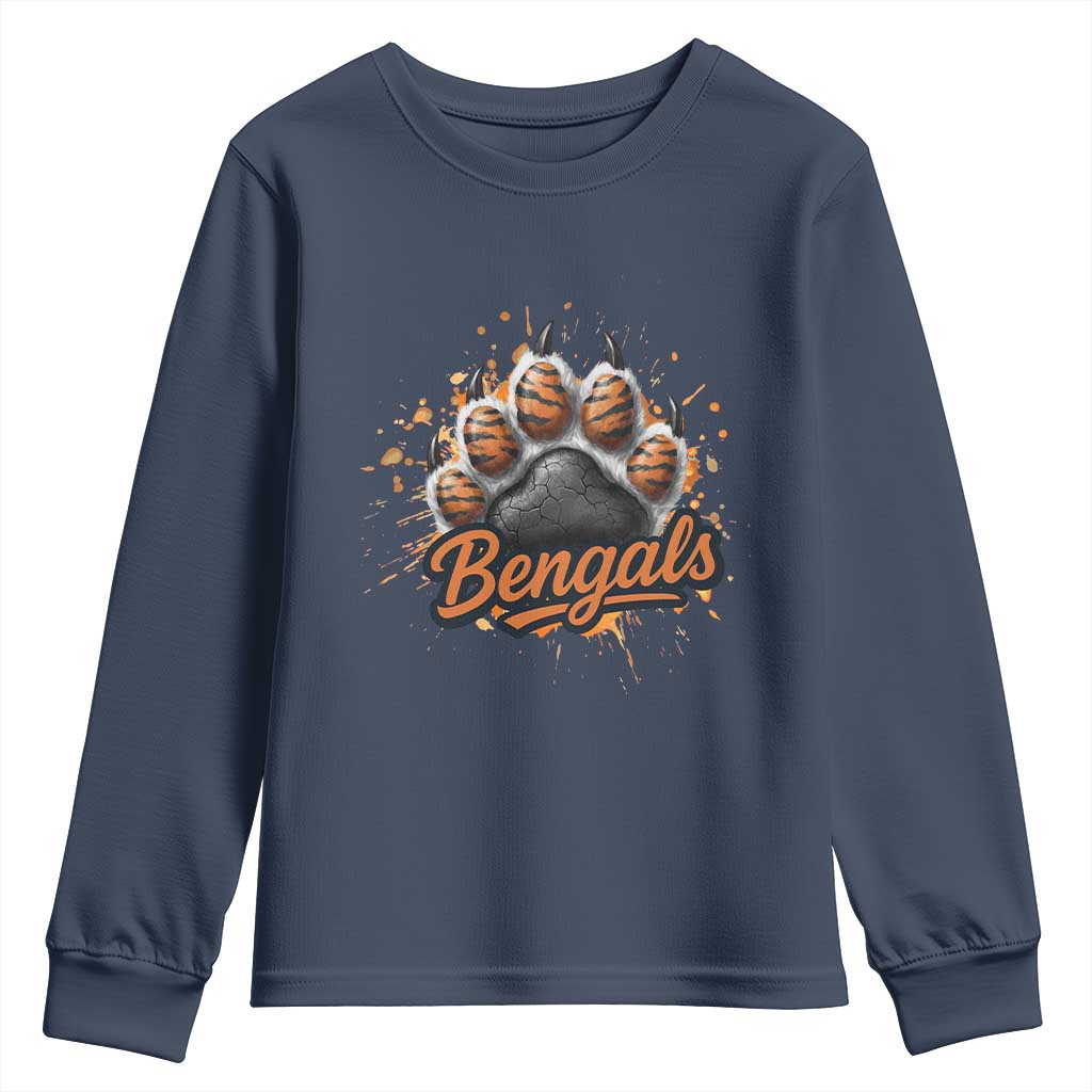 Vintage BFT Football Youth Sweatshirt Retro Sports Fan Trendy Game Day Spirit TS10 Navy Print Your Wear
