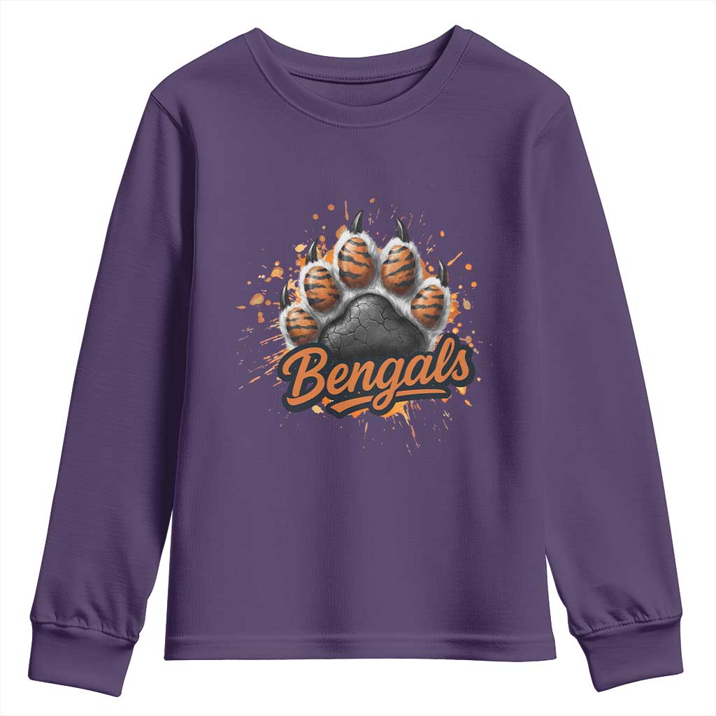 Vintage BFT Football Youth Sweatshirt Retro Sports Fan Trendy Game Day Spirit TS10 Purple Print Your Wear