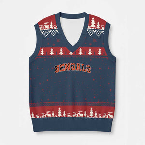 Vintage BFT Football V-Neck Knit Sweater Vest Retro Sports Style 80s 90s Gifts TS10 Navy Red Print Your Wear