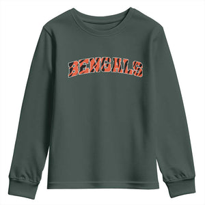 Vintage BFT Football Youth Sweatshirt Retro Sports Style 80s 90s Gifts TS10 Dark Forest Green Print Your Wear