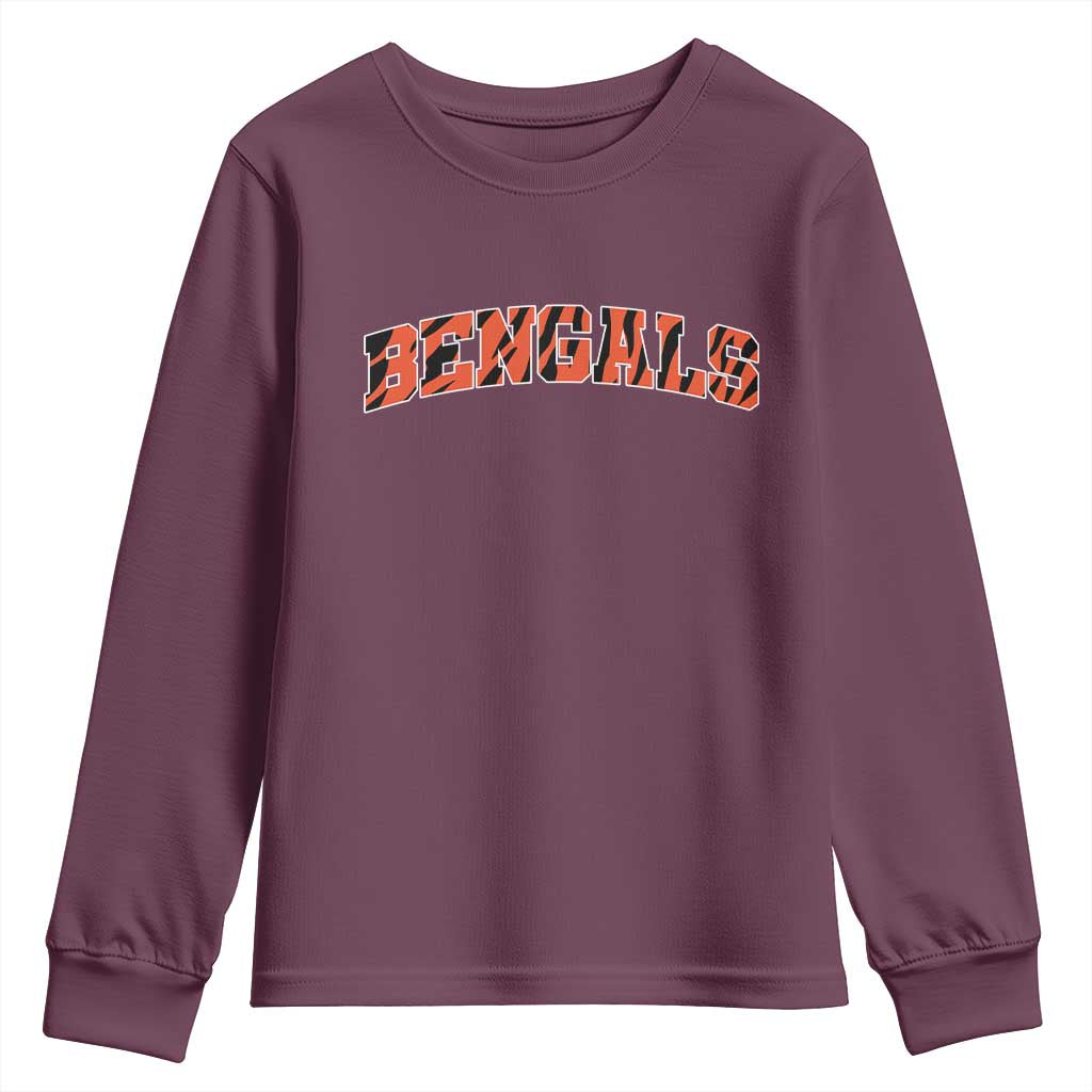 Vintage BFT Football Youth Sweatshirt Retro Sports Style 80s 90s Gifts TS10 Maroon Print Your Wear