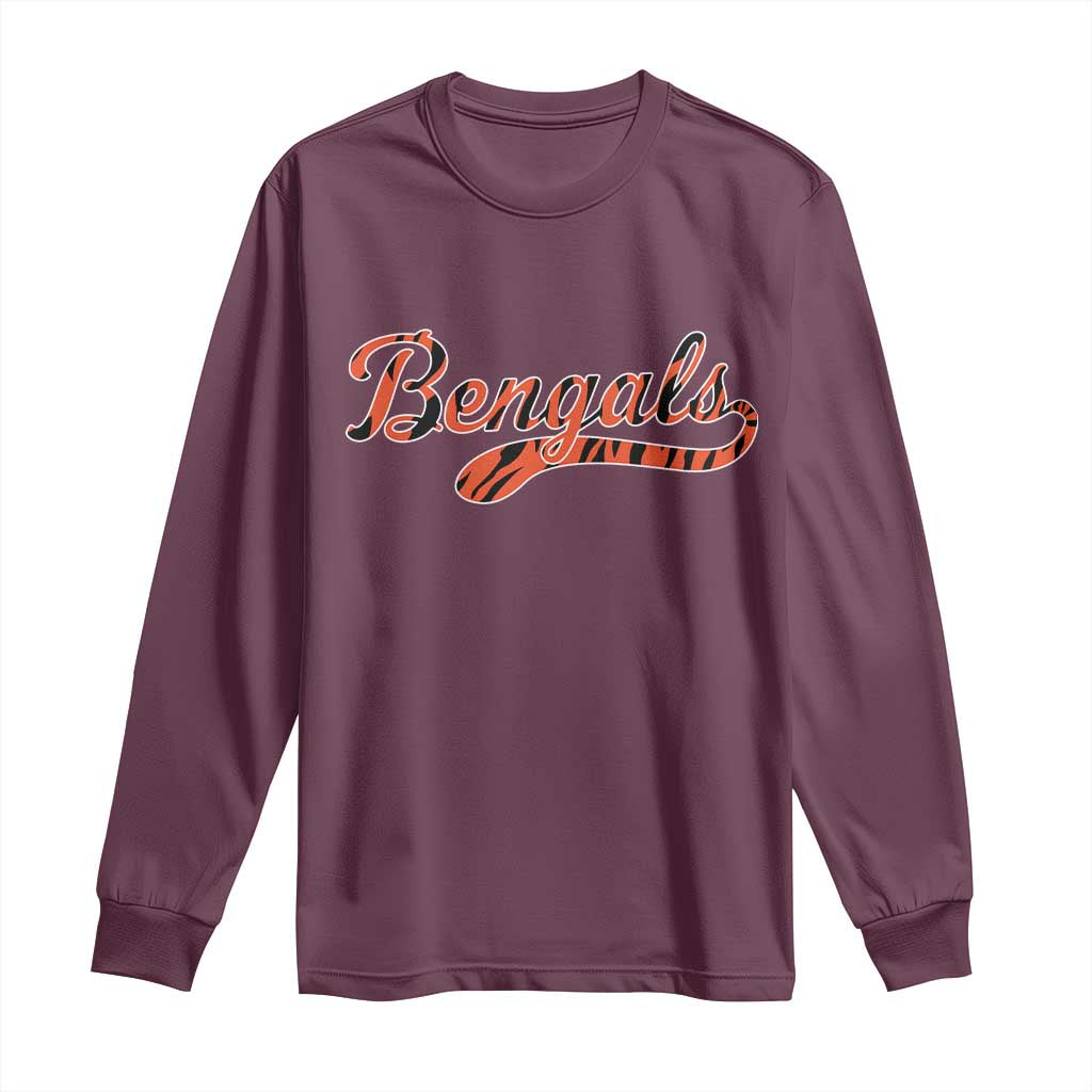 Vintage BFT Football Long Sleeve Shirt Retro Sports Style 80s 90s Cincy Lovers TS10 Maroon Print Your Wear
