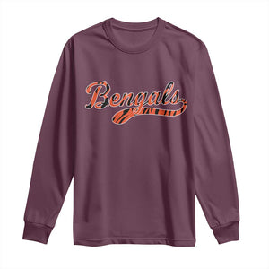 Vintage BFT Football Long Sleeve Shirt Retro Sports Style 80s 90s Cincy Lovers TS10 Maroon Print Your Wear