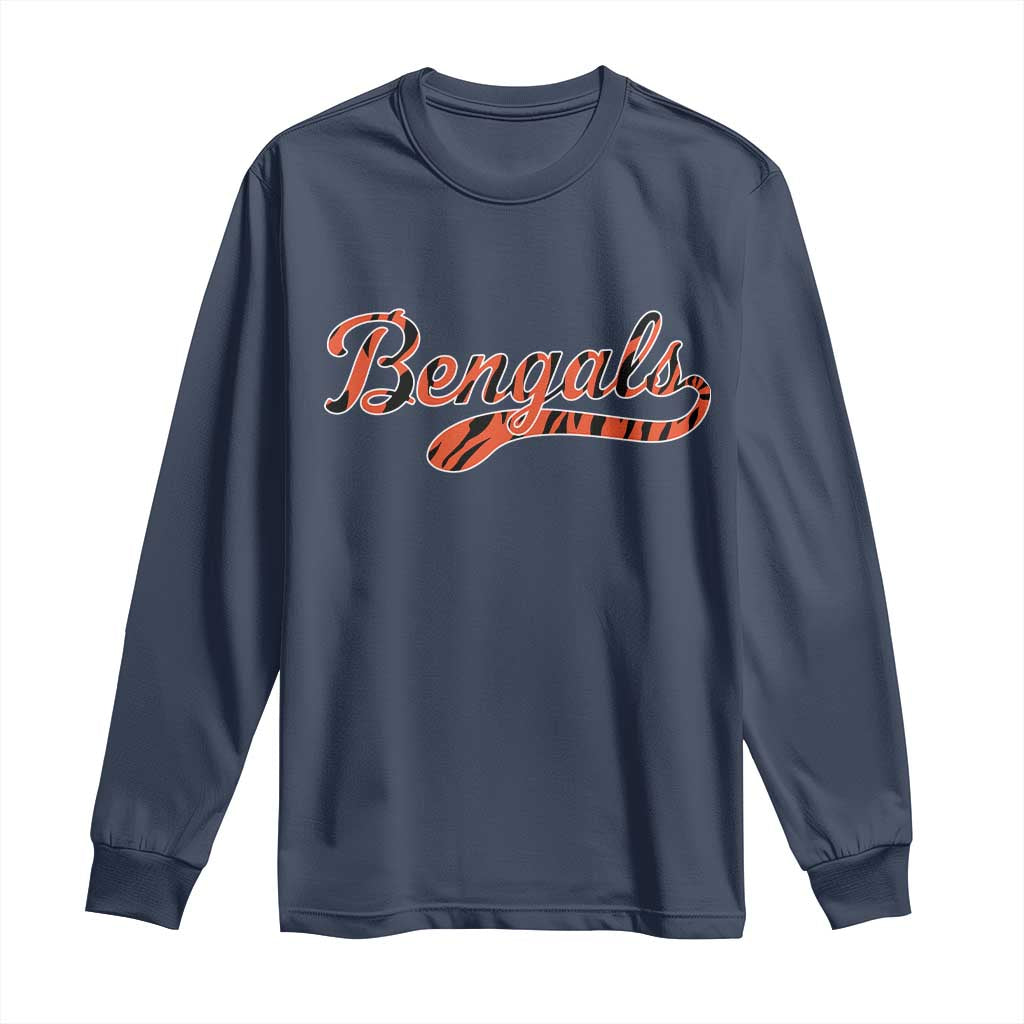 Vintage BFT Football Long Sleeve Shirt Retro Sports Style 80s 90s Cincy Lovers TS10 Navy Print Your Wear