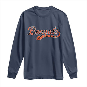 Vintage BFT Football Long Sleeve Shirt Retro Sports Style 80s 90s Cincy Lovers TS10 Navy Print Your Wear