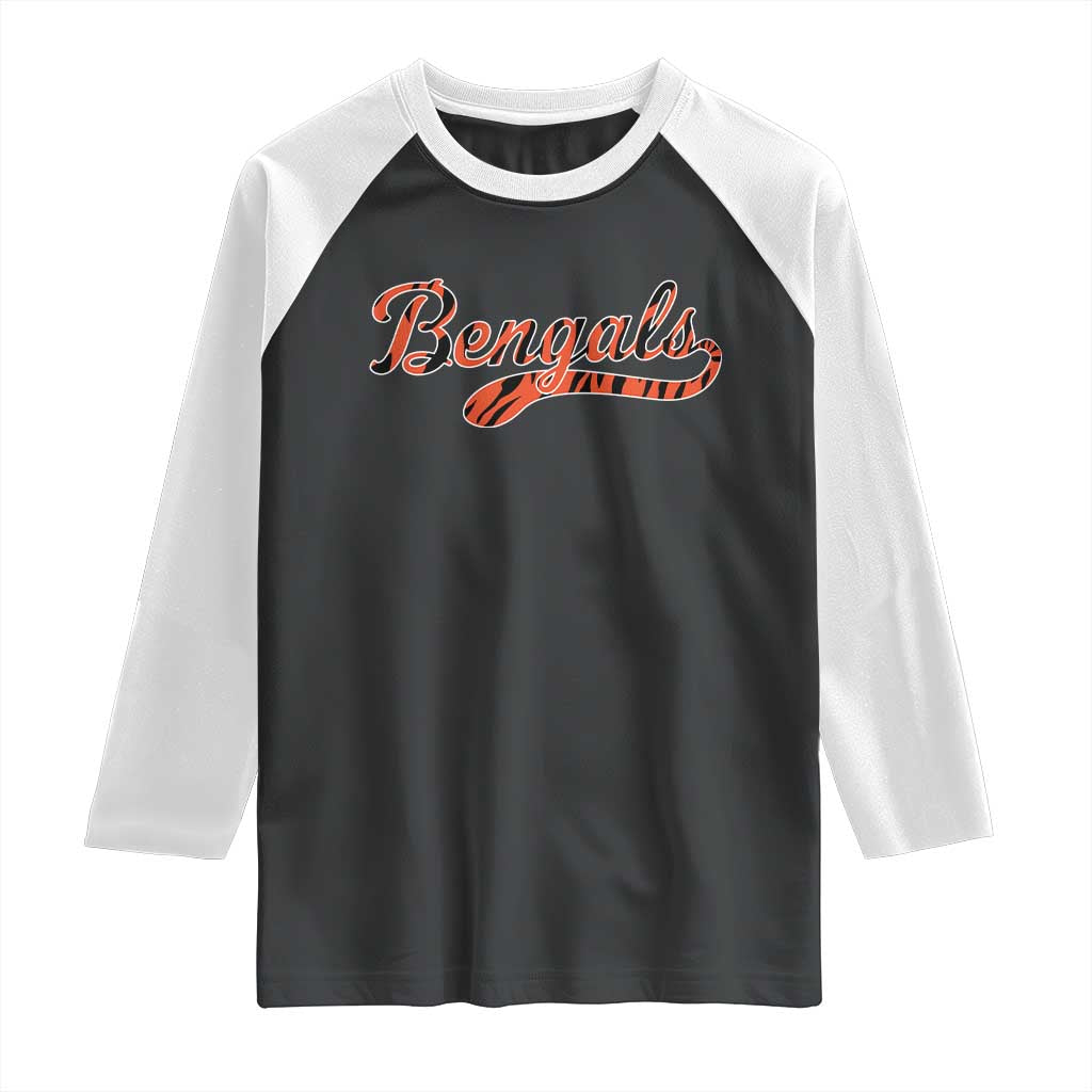 Vintage BFT Football Raglan Shirt Retro Sports Style 80s 90s Cincy Lovers TS10 Black White Print Your Wear