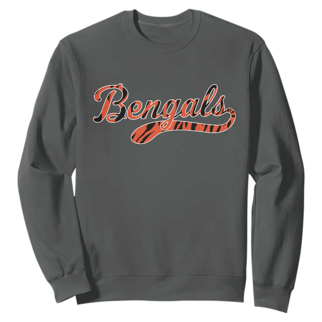 Vintage BFT Football Sweatshirt Retro Sports Style 80s 90s Cincy Lovers TS10 Dark Heather Print Your Wear