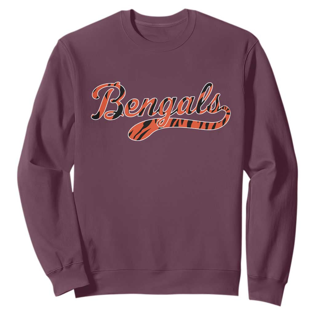 Vintage BFT Football Sweatshirt Retro Sports Style 80s 90s Cincy Lovers TS10 Maroon Print Your Wear