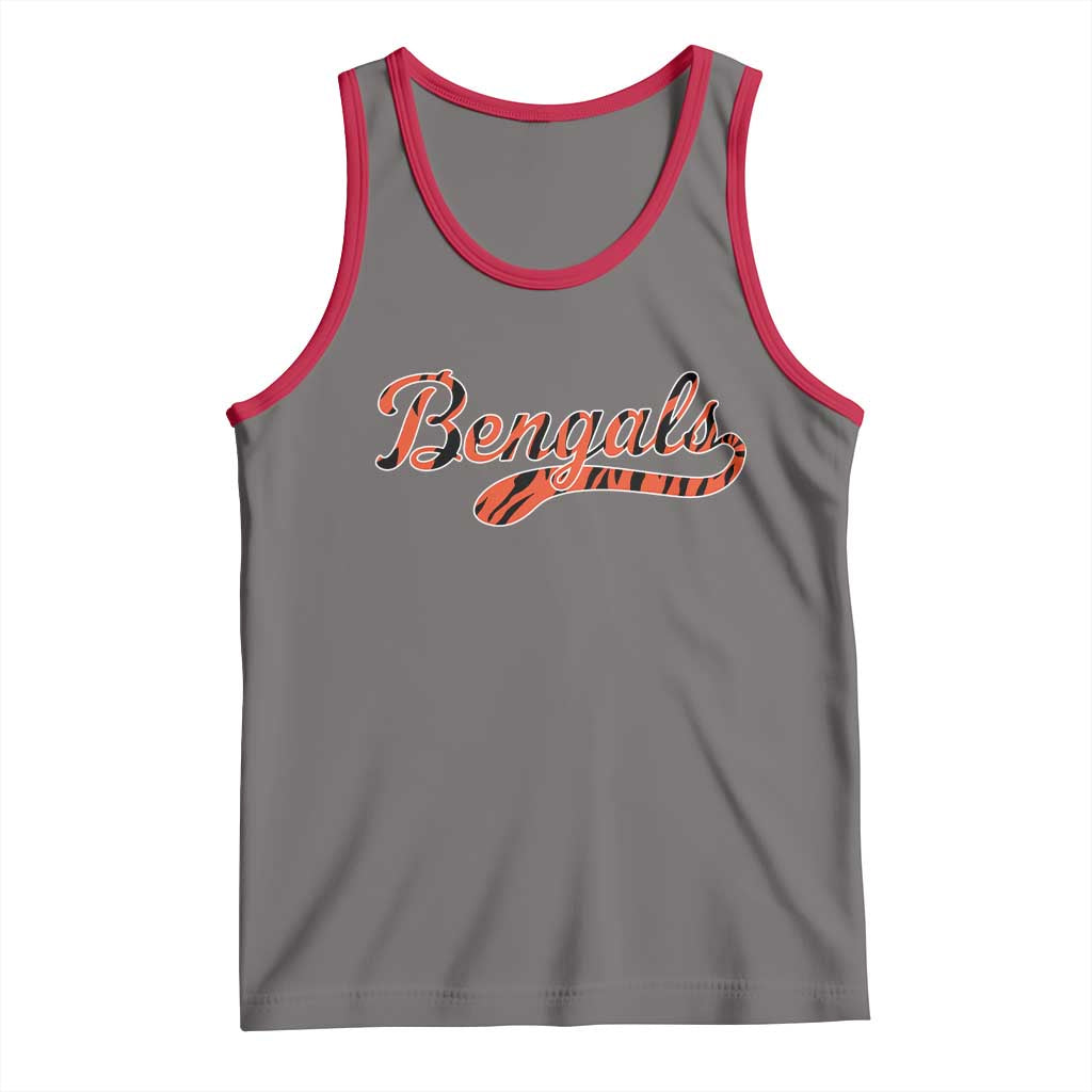 Vintage BFT Football Tank Top Retro Sports Style 80s 90s Cincy Lovers TS10 Deep Heather Red Print Your Wear