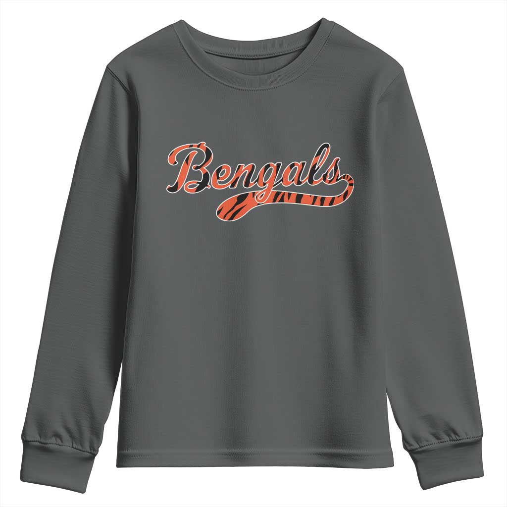 Vintage BFT Football Youth Sweatshirt Retro Sports Style 80s 90s Cincy Lovers TS10 Dark Heather Print Your Wear