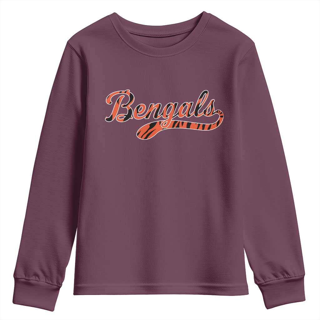 Vintage BFT Football Youth Sweatshirt Retro Sports Style 80s 90s Cincy Lovers TS10 Maroon Print Your Wear