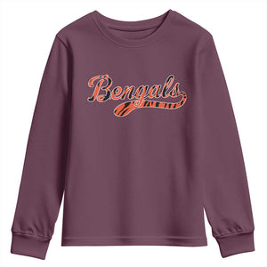 Vintage BFT Football Youth Sweatshirt Retro Sports Style 80s 90s Cincy Lovers TS10 Maroon Print Your Wear