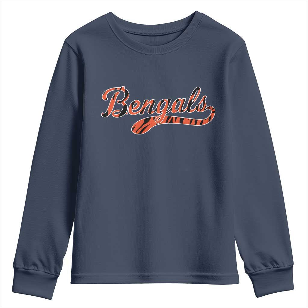 Vintage BFT Football Youth Sweatshirt Retro Sports Style 80s 90s Cincy Lovers TS10 Navy Print Your Wear