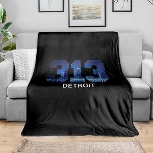 Vintage Detroit Michigan 313 Throw Blanket Area Code Skyline TS10 Print Your Wear
