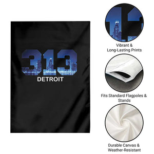 Vintage Detroit Michigan 313 Garden Flag Area Code Skyline TS10 Print Your Wear