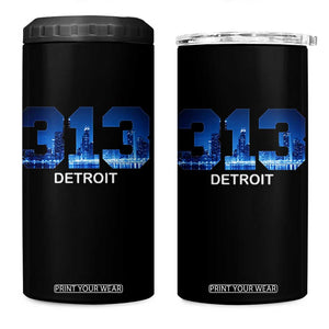 Vintage Detroit Michigan 313 4 in 1 Can Cooler Tumbler Area Code Skyline TS10 One Size: 16 oz Black Print Your Wear