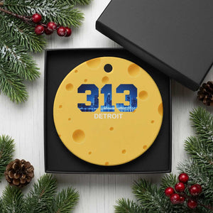 Vintage Detroit Michigan 313 Ceramic Ornament Area Code Skyline TS10 1pc Yellow Cheese Print Your Wear