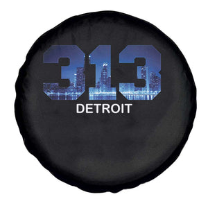 Vintage Detroit Michigan 313 Spare Tire Cover Area Code Skyline TS10 Print Your Wear