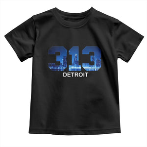 Vintage Detroit Michigan 313 Toddler T Shirt Area Code Skyline TS10 Black Print Your Wear