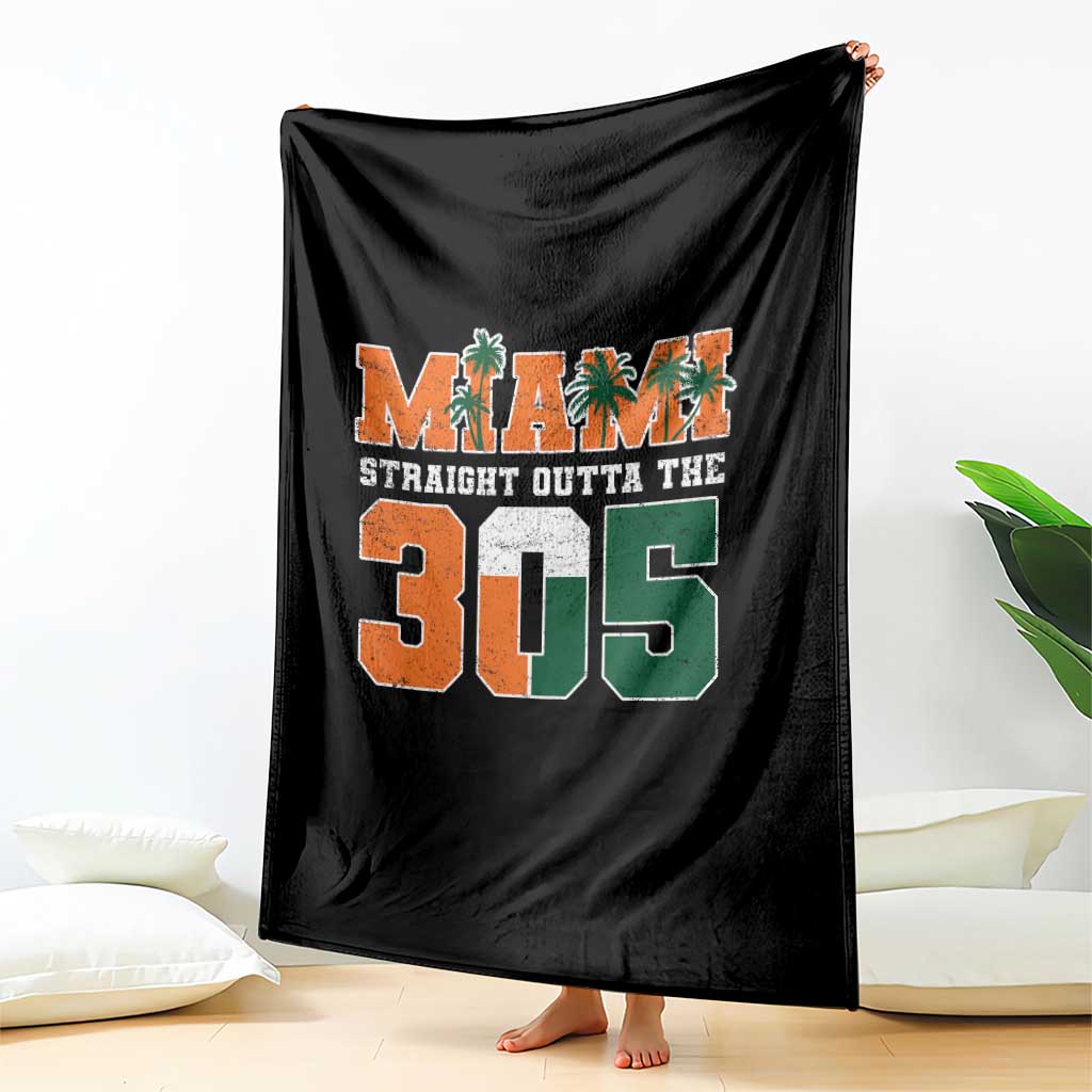 Straight Outta The 305 Miami Throw Blanket Area Code Florida Pride TS10 Print Your Wear