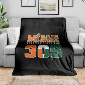 Straight Outta The 305 Miami Throw Blanket Area Code Florida Pride TS10 Print Your Wear