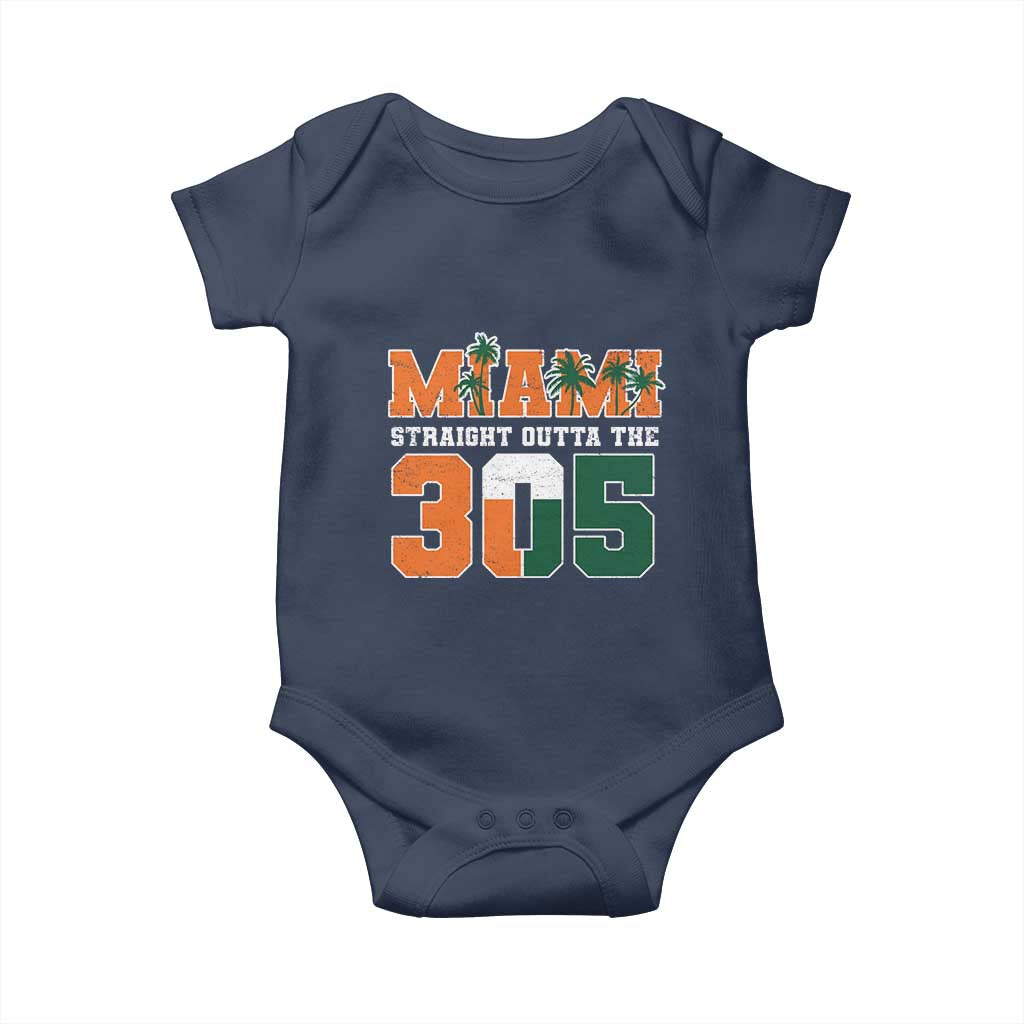 Straight Outta The 305 Miami Baby Onesie Area Code Florida Pride TS10 Navy Print Your Wear