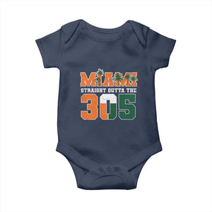 Straight Outta The 305 Miami Baby Onesie Area Code Florida Pride TS10 Navy Print Your Wear