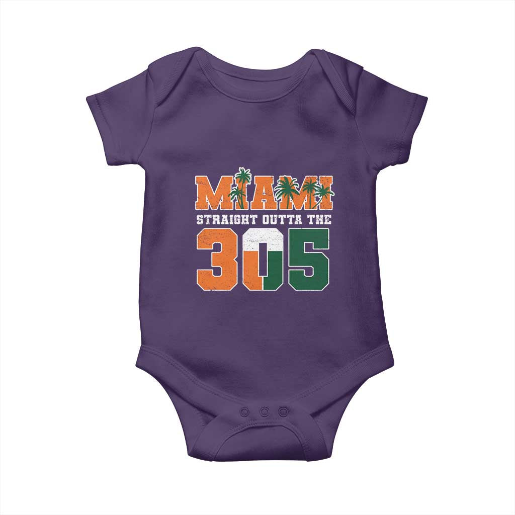 Straight Outta The 305 Miami Baby Onesie Area Code Florida Pride TS10 Purple Print Your Wear