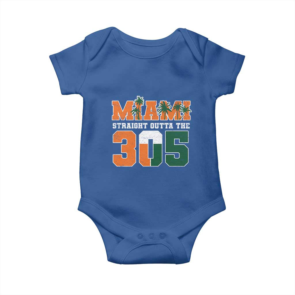 Straight Outta The 305 Miami Baby Onesie Area Code Florida Pride TS10 Royal Blue Print Your Wear