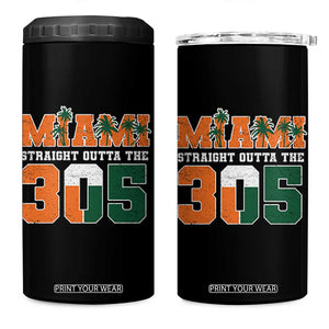Straight Outta The 305 Miami 4 in 1 Can Cooler Tumbler Area Code Florida Pride TS10 One Size: 16 oz Black Print Your Wear