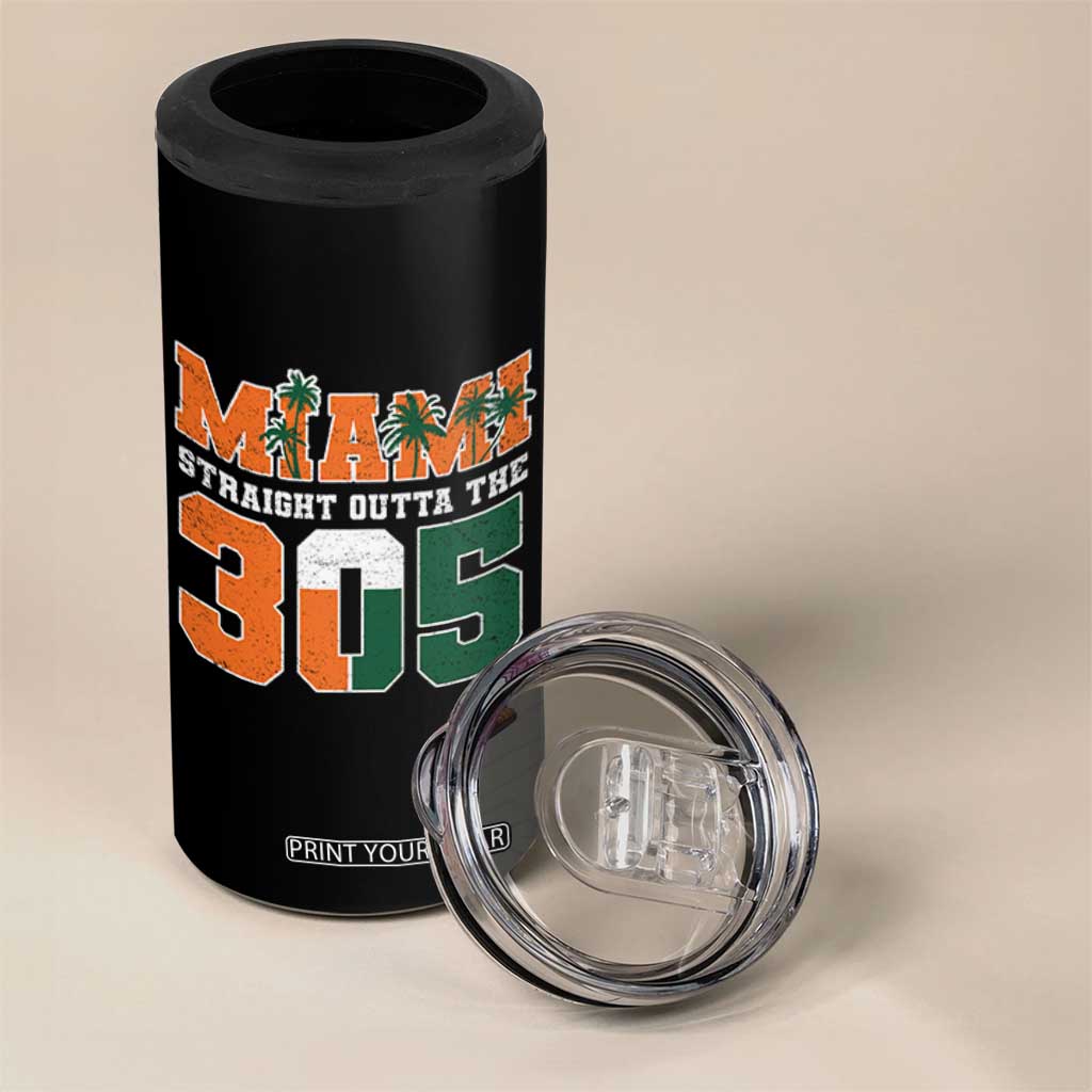 Straight Outta The 305 Miami 4 in 1 Can Cooler Tumbler Area Code Florida Pride TS10 Print Your Wear