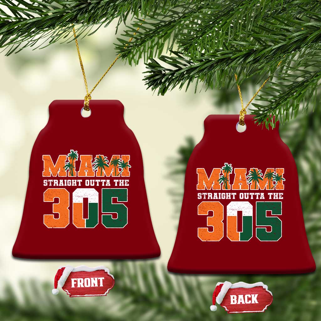 Straight Outta The 305 Miami Ceramic Ornament Area Code Florida Pride TS10 Print Your Wear