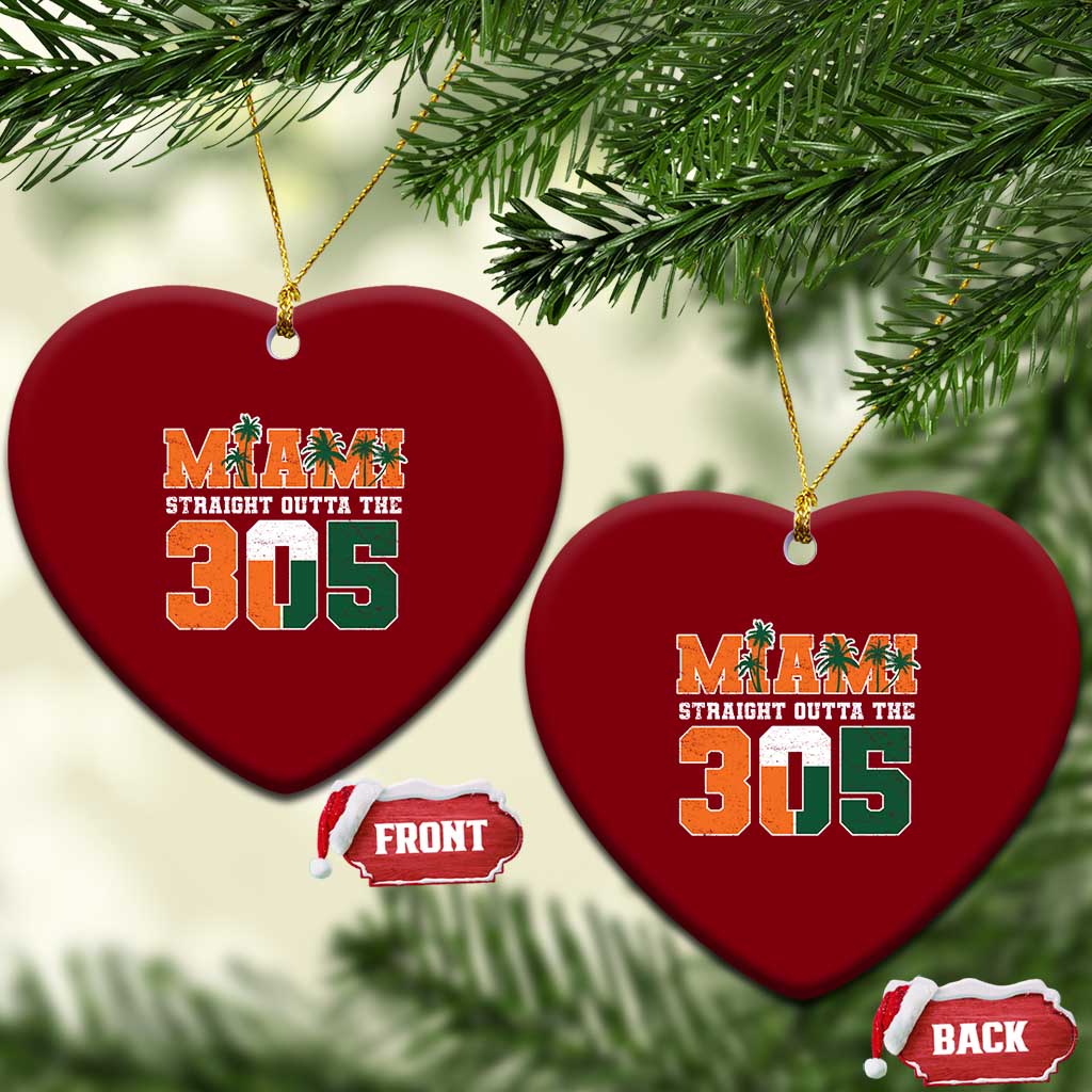 Straight Outta The 305 Miami Ceramic Ornament Area Code Florida Pride TS10 Print Your Wear