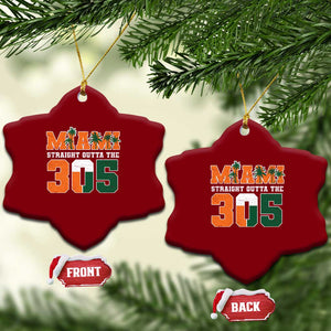 Straight Outta The 305 Miami Ceramic Ornament Area Code Florida Pride TS10 Print Your Wear