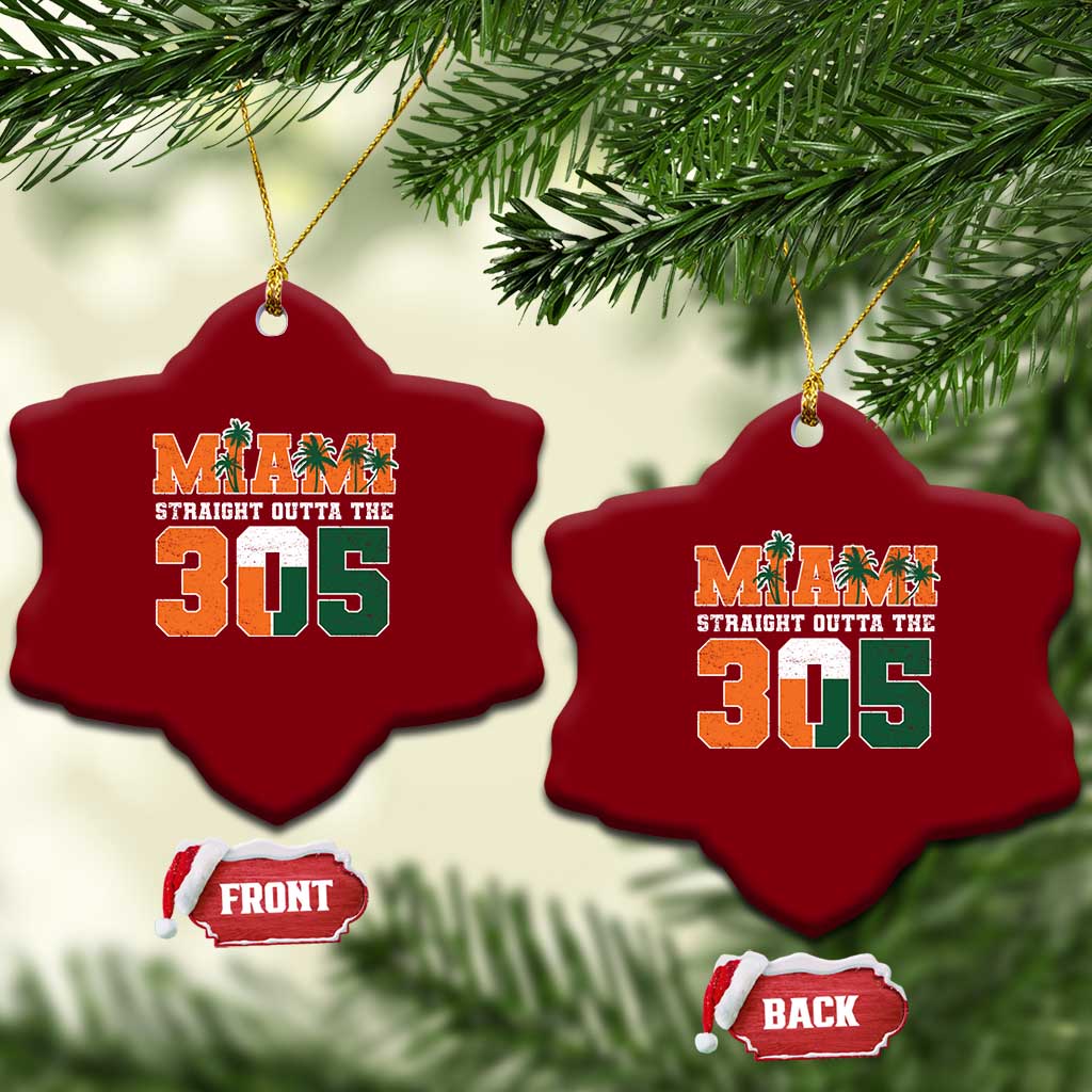 Straight Outta The 305 Miami Ceramic Ornament Area Code Florida Pride TS10 Print Your Wear