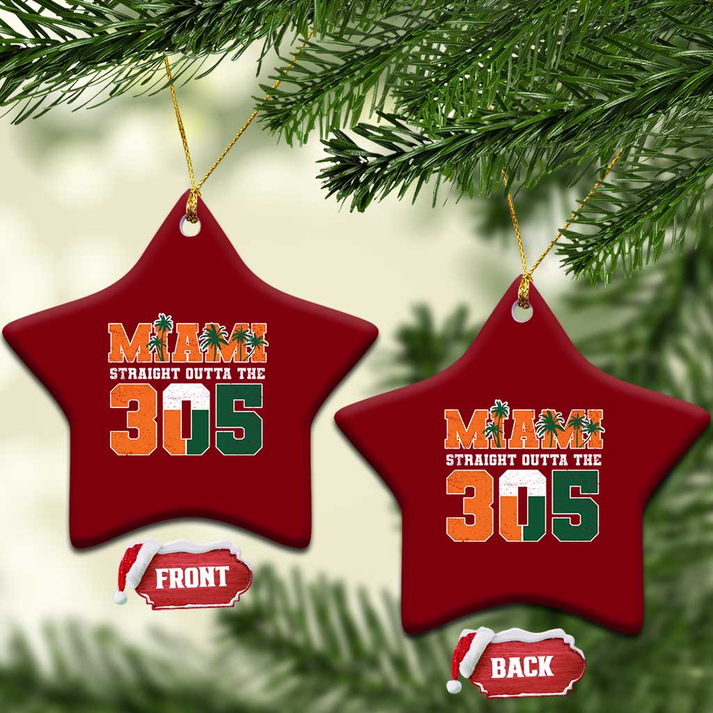 Straight Outta The 305 Miami Ceramic Ornament Area Code Florida Pride TS10 Print Your Wear